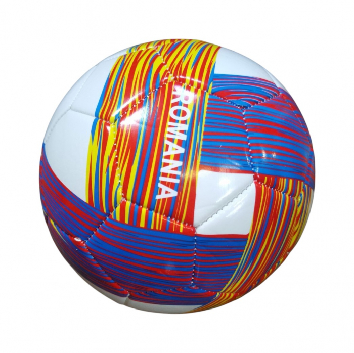 Minge de Fotbal, Marimea 5, Material PVC, Alb Tricolor Romania [2]