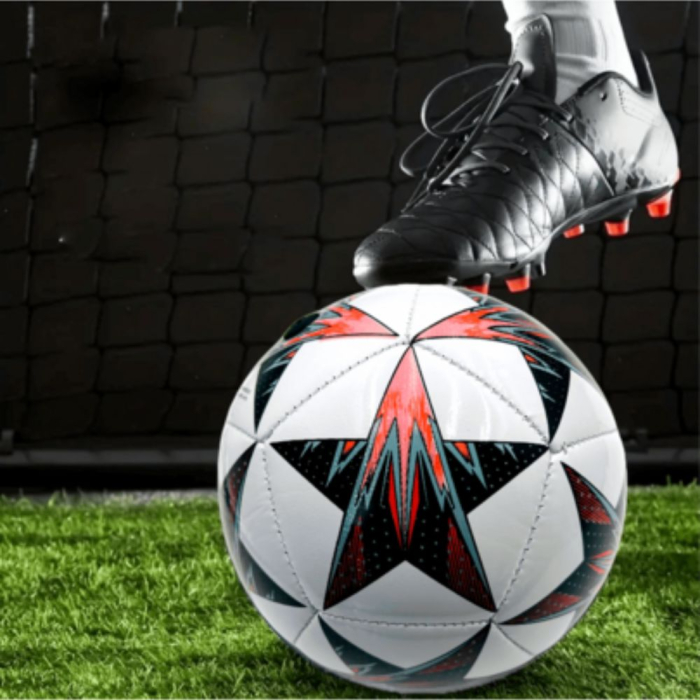 Minge de Fotbal PVC, Marimea 5, Alb cu Stele [3]