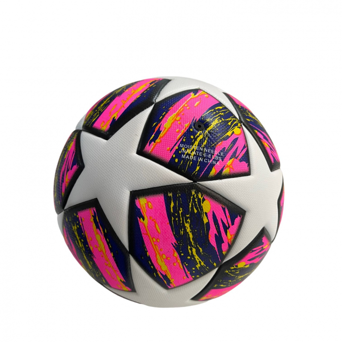 Minge fotbal Liga Campionilor, marimea 5, alb cu roz [4]