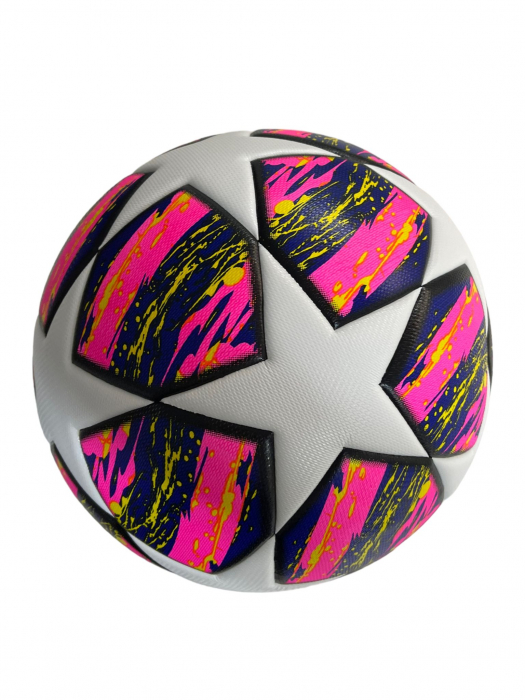 Minge fotbal Liga Campionilor, marimea 5, alb cu roz [2]
