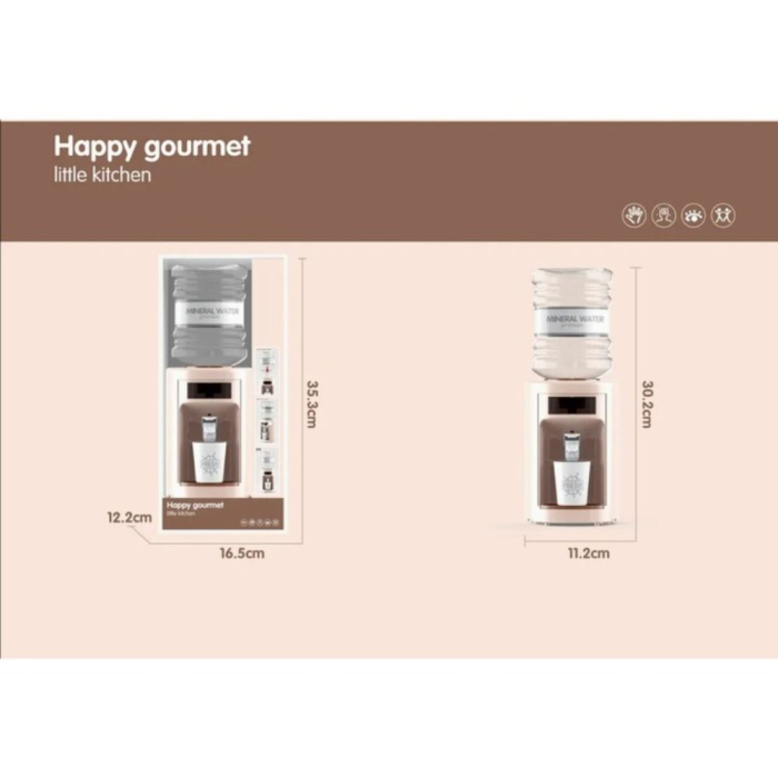 Mini Dozator de apa de jucarie Happy Gourmet, functional, bej, 30 cm, 3-6 ani [5]