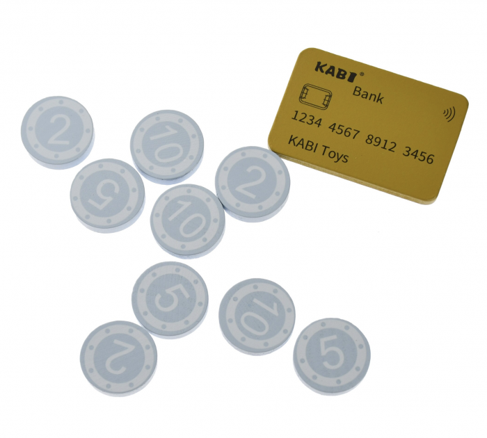 Mini magazin de dulciuri si patiserie, 18 piese, din lemn [6]