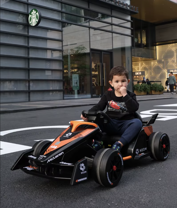 Kart electric copii Formula 1 DLS-K09, licentiat, 12V, 2 motoare, telecomanda 2.4G, 3-9 ani, Portocaliu-Negru [10]