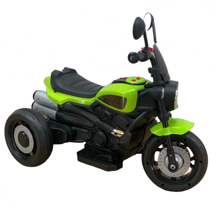 Motocicleta electrica copii 618V, acumulator 6V, 1 motor, cu sunete si lumini, verde [4]