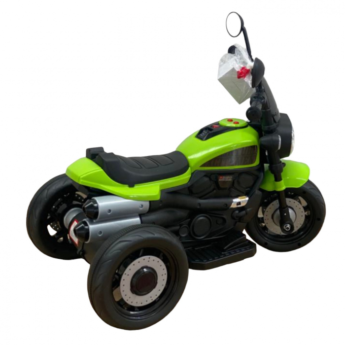 Motocicleta electrica copii 618V, acumulator 6V, 1 motor, cu sunete si lumini, verde [3]