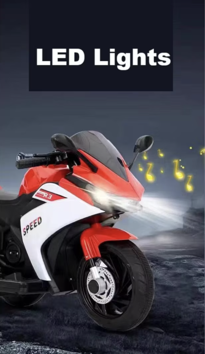 Motocicleta electrica copii cu 3 roti model 618, 6V, 3 trepte viteza, USB MP3, max 30kg, 2-5 ani, rosu [6]