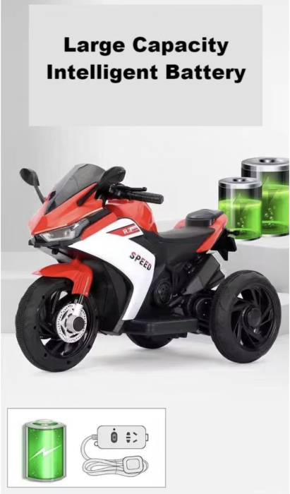 Motocicleta electrica copii cu 3 roti model 618, 6V, 3 trepte viteza, USB MP3, max 30kg, 2-5 ani, rosu [5]