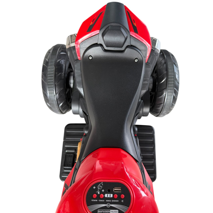 Motocicleta Electrica Copii A118 6V Baterie Chuangxin Motor 380 USB MP3 2-5 Ani, rosu [6]