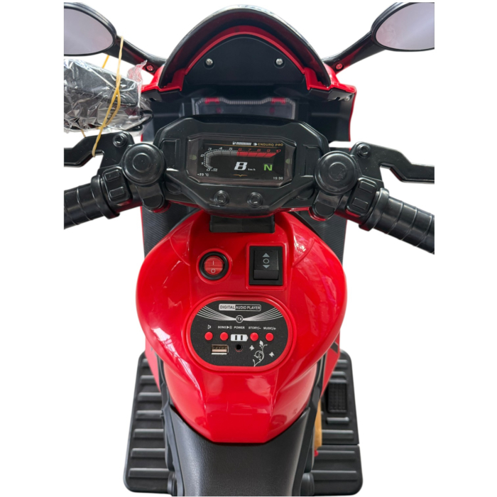 Motocicleta Electrica Copii A118 6V Baterie Chuangxin Motor 380 USB MP3 2-5 Ani, rosu [8]