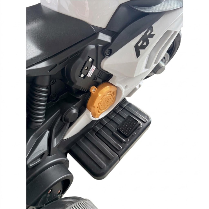 Motocicleta Electrica Copii A118 6V Baterie Chuangxin Motor 380 USB MP3 2-5 Ani, alb [6]
