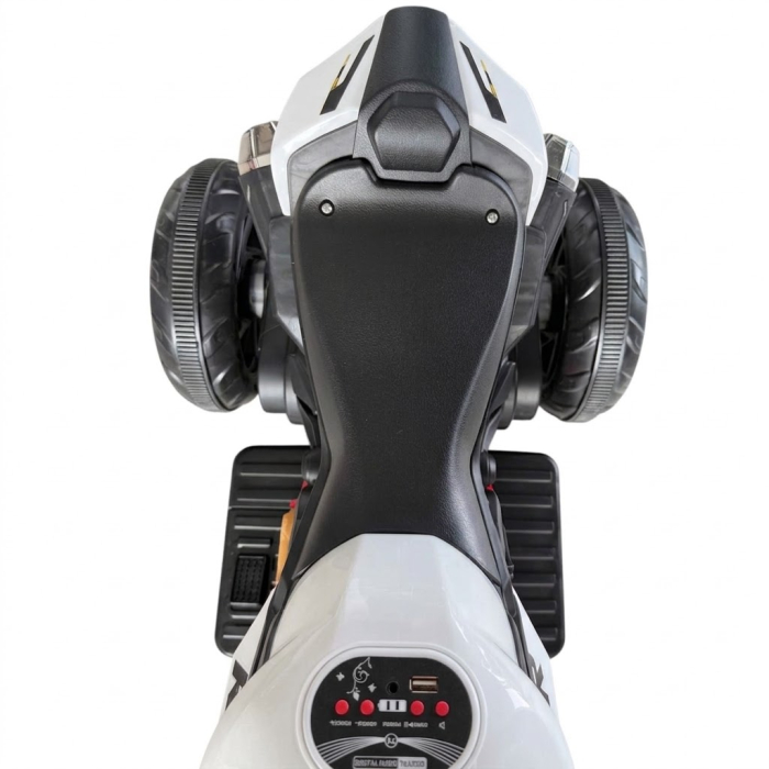 Motocicleta Electrica Copii A118 6V Baterie Chuangxin Motor 380 USB MP3 2-5 Ani, alb [7]