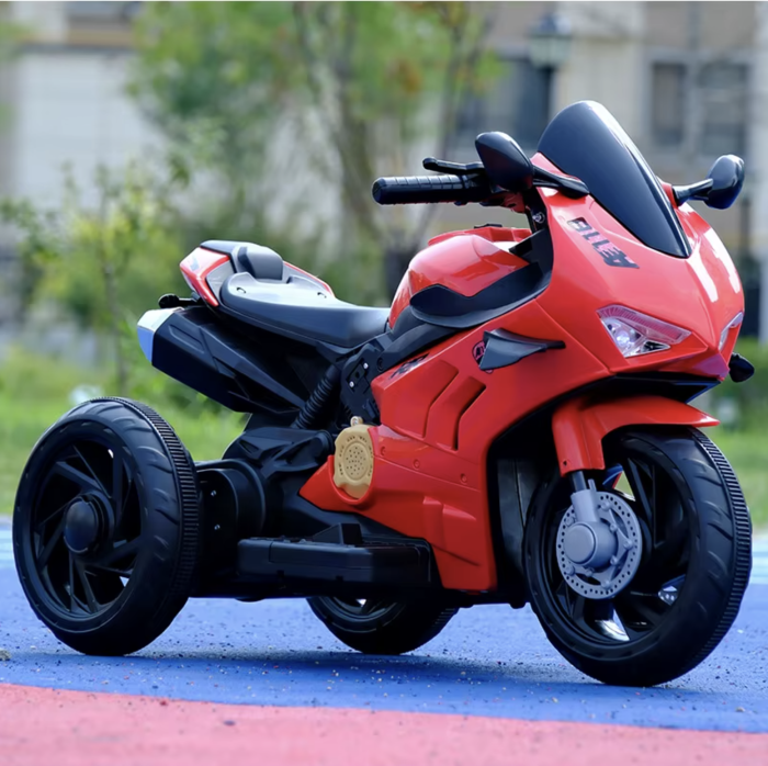 Motocicleta Electrica Copii A118 6V Baterie Chuangxin Motor 380 USB MP3 2-5 Ani, rosu [3]
