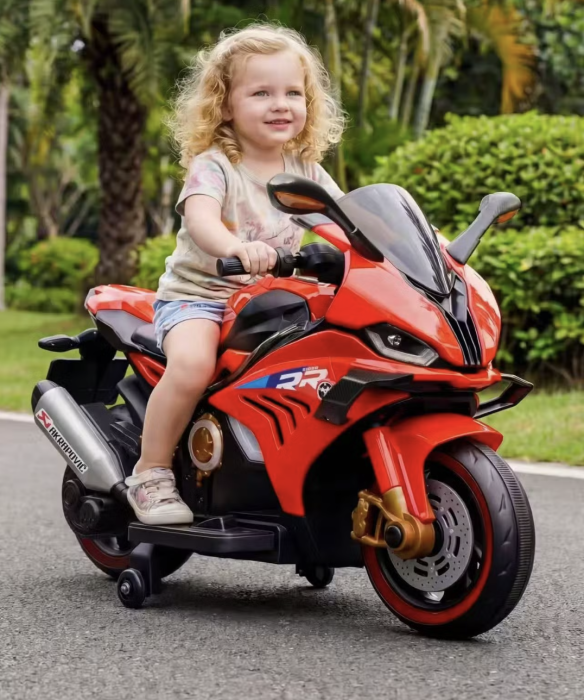 Motocicleta electrica copii A113 HIGH, 12V 7Ah, pornire cheie, Bluetooth, lumini laser, 3-8 ani Rosu [8]