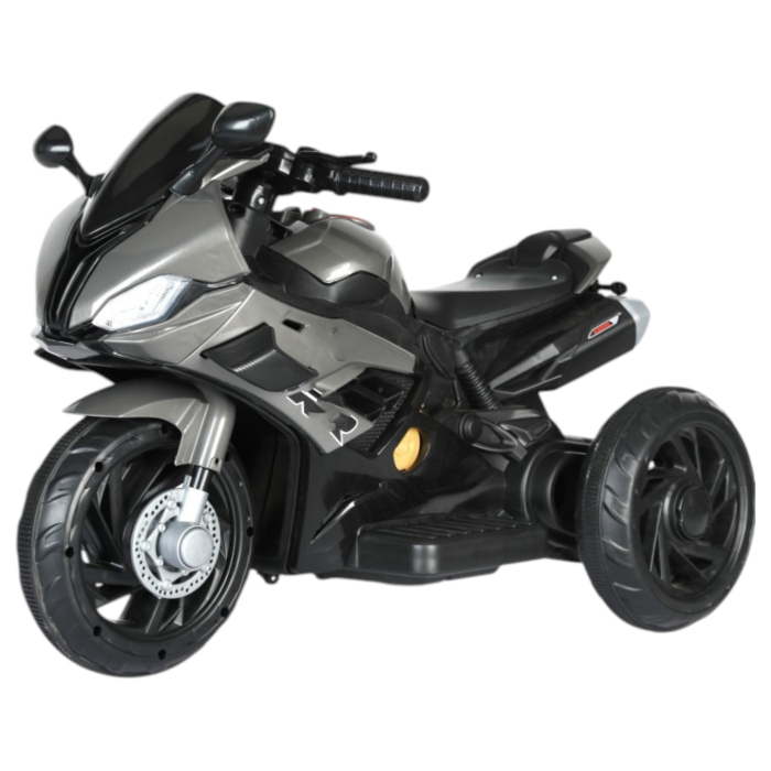 Motocicleta electrica copii model 518, 6V, 3 trepte viteza, lumini, muzica USB MP3, 2-5 ani, Gri [2]