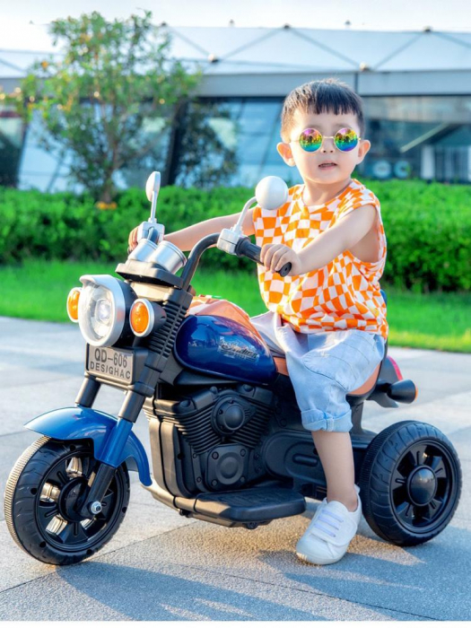 Motocicleta electrica cu 3 roti, 6V, 3-6 ani, 606 Albastru [12]