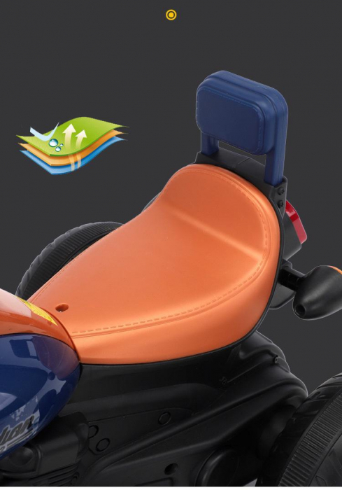 Motocicleta electrica cu 3 roti, 6V, 3-6 ani, 606 Albastru [11]