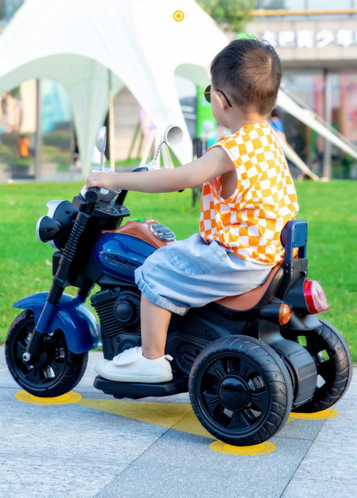 Motocicleta electrica cu 3 roti, 6V, 3-6 ani, 606 Albastru [10]