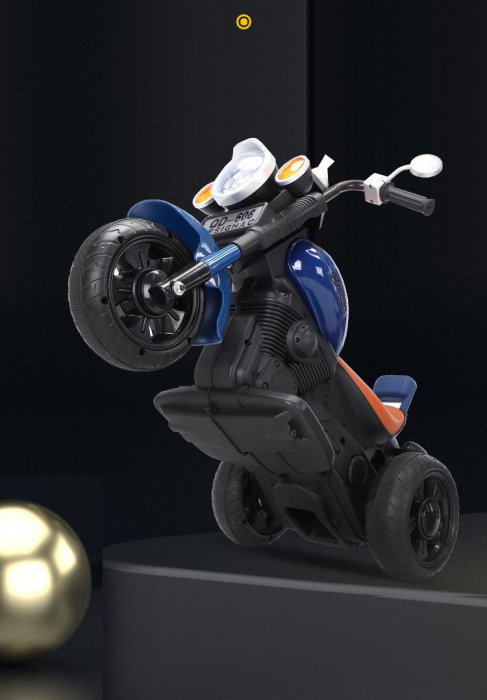 Motocicleta electrica cu 3 roti, 6V, 3-6 ani, 606 Albastru [8]
