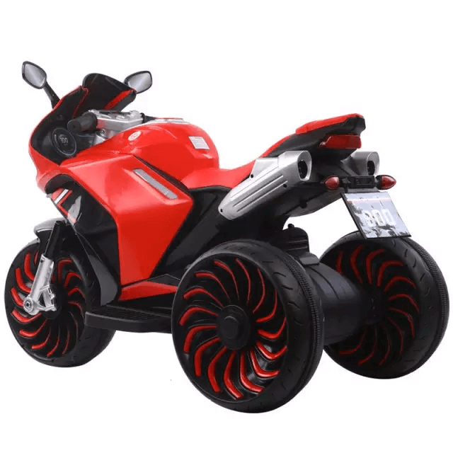 Motocicleta electrica pentru copii 2-10 ani, cu doua motoare, acumulator 12V, cu aburi, muzica si lumini, 266 rosu [11]