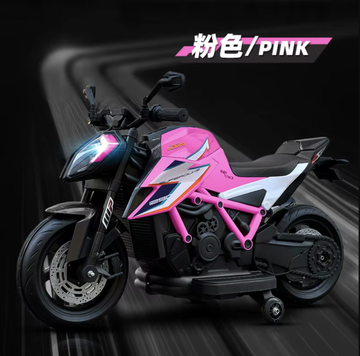 Motocicleta electrica pentru copii DLS-X12, cu lumini, muzica, MP3 si USB, roz [2]