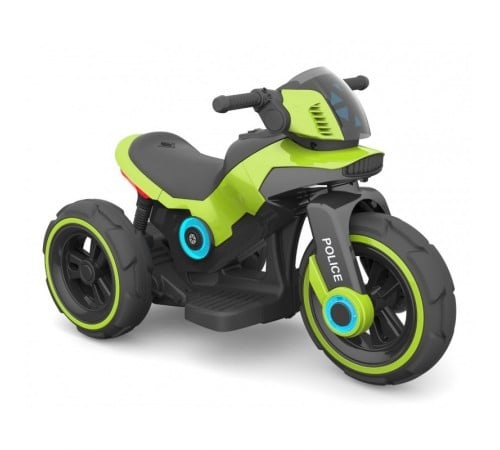 Motocicleta electrica pentru copii, doua motoare, acumulator 12V, cu muzica si lumini, verde