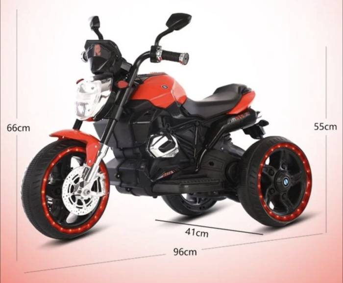 Motocicleta electrica pentru copii PKQ-1160, cu roti mari si lumini, 12V, 2-5 ani, Alb [4]