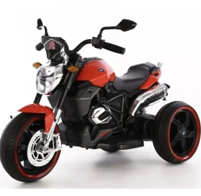 Motocicleta electrica pentru copii PKQ-1160, cu roti mari si lumini, 12V, 2-5 ani, Rosu [2]