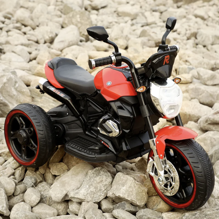 Motocicleta electrica pentru copii PKQ-1160, cu roti mari si lumini, 12V, 2-5 ani, Rosu [3]