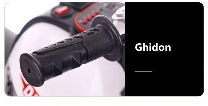 Motocicleta electrica pentru copii HT-6188, sezut piele, acceleratie pe maner, 2-8 ani, Portoccaliu [6]
