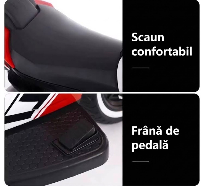 Motocicleta electrica pentru copii HT-6188, sezut piele, acceleratie pe maner, 2-8 ani, Verde [7]