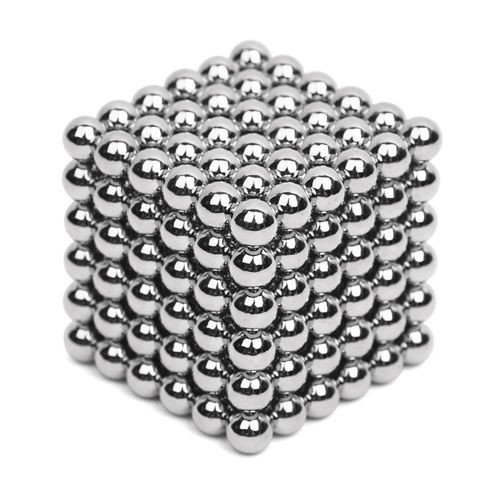 Neocube argintiu, set 216 bile magnetice 5 mm