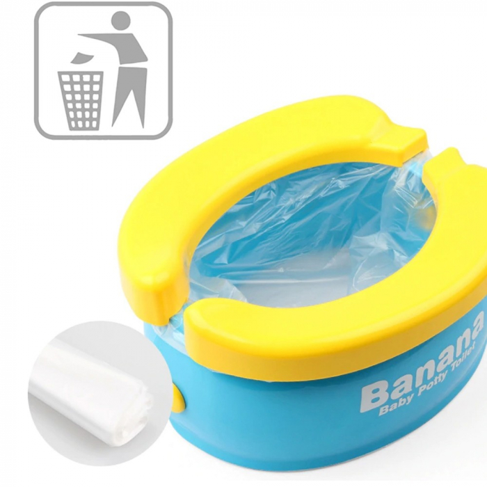 Olita portabila, de calatorie, Banana Travel Potty, roz - Krista® [11]