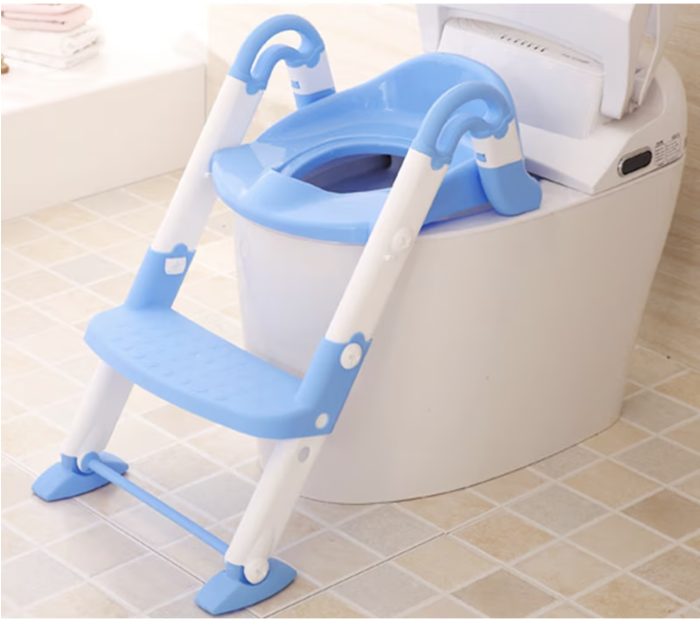 Olita, Reductor toaleta copii si trepte, bleu cu alb, reglabil, pliabil [4]