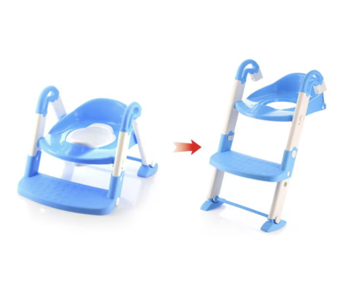 Olita, Reductor toaleta copii si trepte, bleu cu alb, reglabil, pliabil [2]
