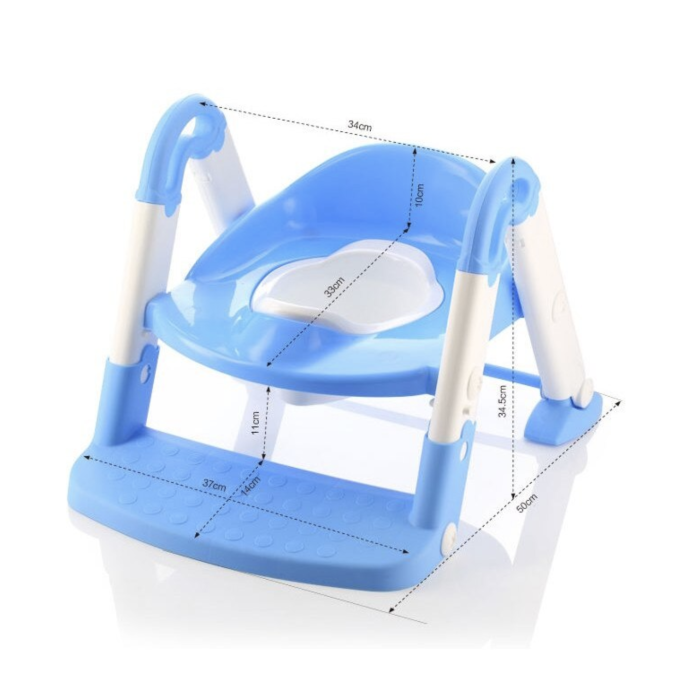 Olita, Reductor toaleta copii si trepte, bleu cu alb, reglabil, pliabil [5]