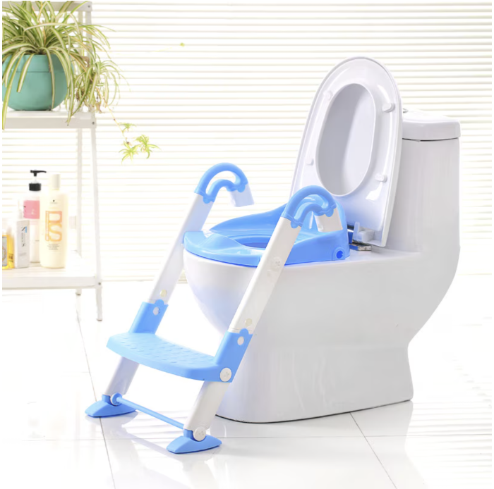 Olita, Reductor toaleta copii si trepte, bleu cu alb, reglabil, pliabil [6]
