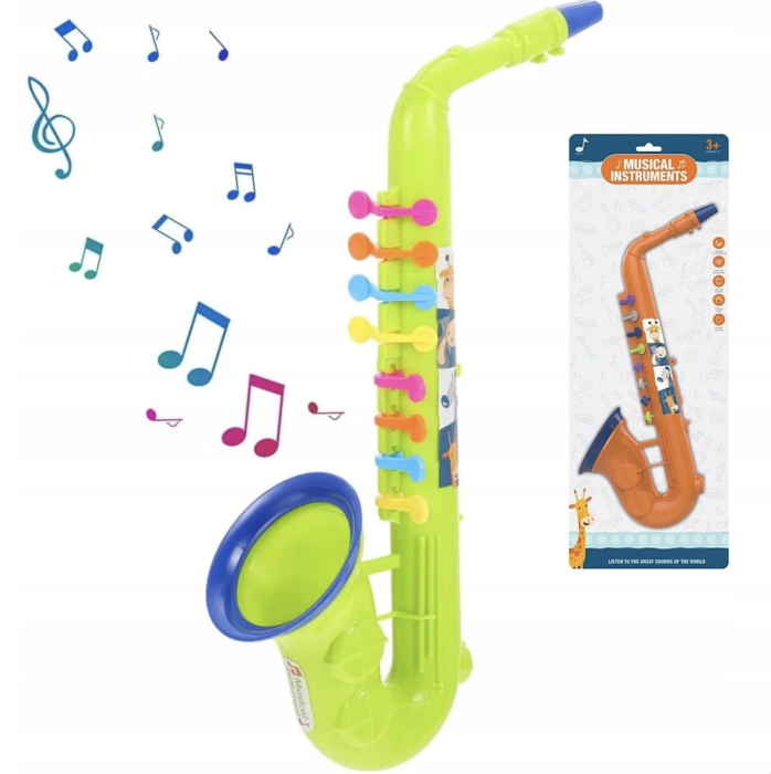 Saxofon De Jucarie, Verde, Cu 8 Clape Colorate Musical Instruments 50.5 cm 3 Ani [5]
