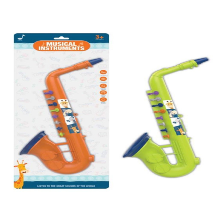 Saxofon De Jucarie, Verde, Cu 8 Clape Colorate Musical Instruments 50.5 cm 3 Ani [8]