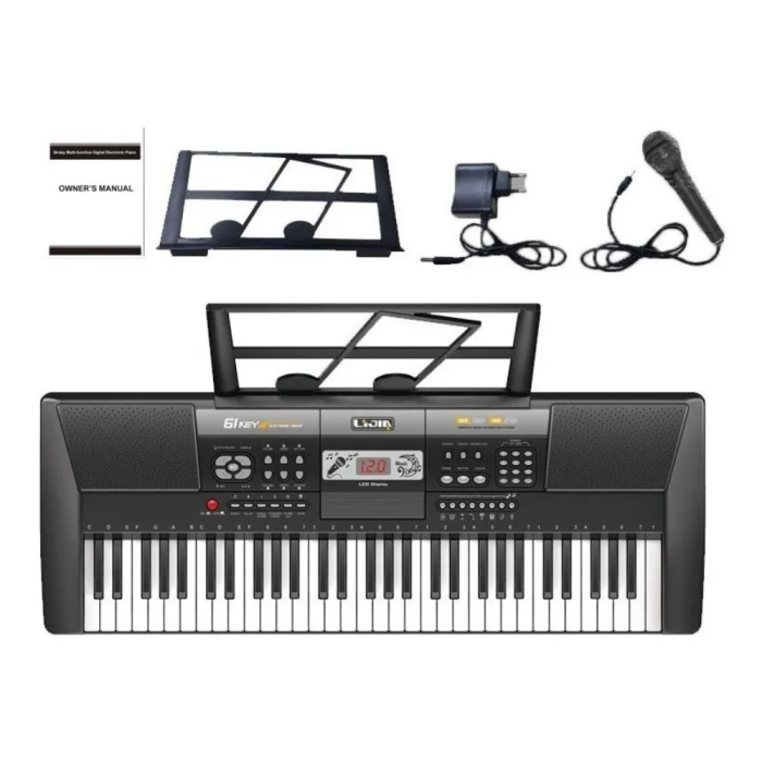 Orga Electronica cu Microfon – 61 de clape, ecran LCD, functii multiple, 81 x 30 cm [4]