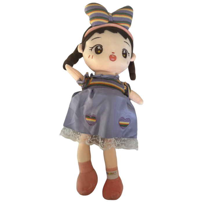 Papusa Ana 45 cm din plus, canta Are mama o fetita, mov [9]