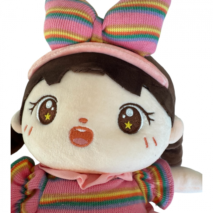Papusa Ana 45 cm din plus, canta Are mama o fetita, roz [3]