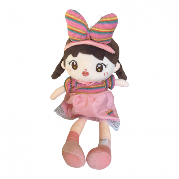 Papusa Ana 45 cm din plus, canta Are mama o fetita, roz [8]