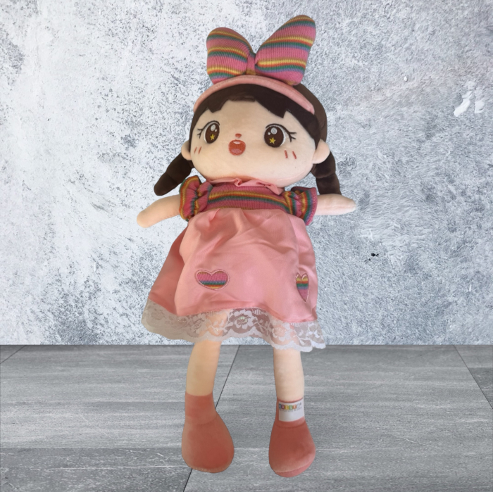Papusa Ana 45 cm din plus, canta Are mama o fetita, roz [4]