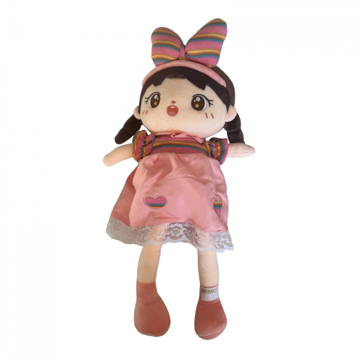 Papusa Ana 45 cm din plus, canta Are mama o fetita, roz [7]