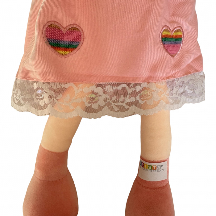 Papusa Ana 45 cm din plus, canta Are mama o fetita, roz [5]