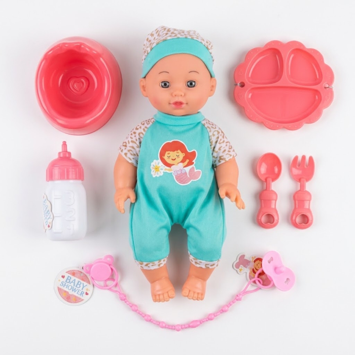 Papusa Bebe cu salopeta, 30 cm, 10 Sunete, Bea Apa Face Pipi Olita, 3 Ani+ [2]