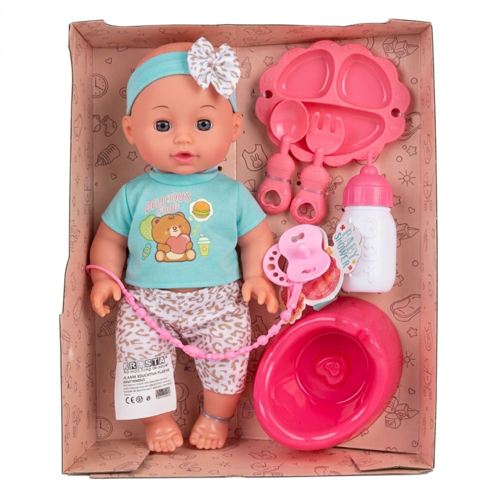 Papusa Bebe in costumas, 30 cm, 10 Sunete, Bea Apa Face Pipi Olita, 3 Ani+ [6]