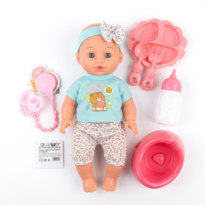 Papusa Bebe in costumas, 30 cm, 10 Sunete, Bea Apa Face Pipi Olita, 3 Ani+ [3]