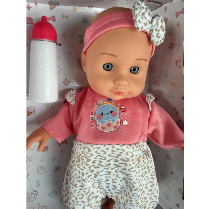 Papusa Bebe Soft 30 cm cu biberon, face pipi, 12 sunete, corp moale, 3+ [5]