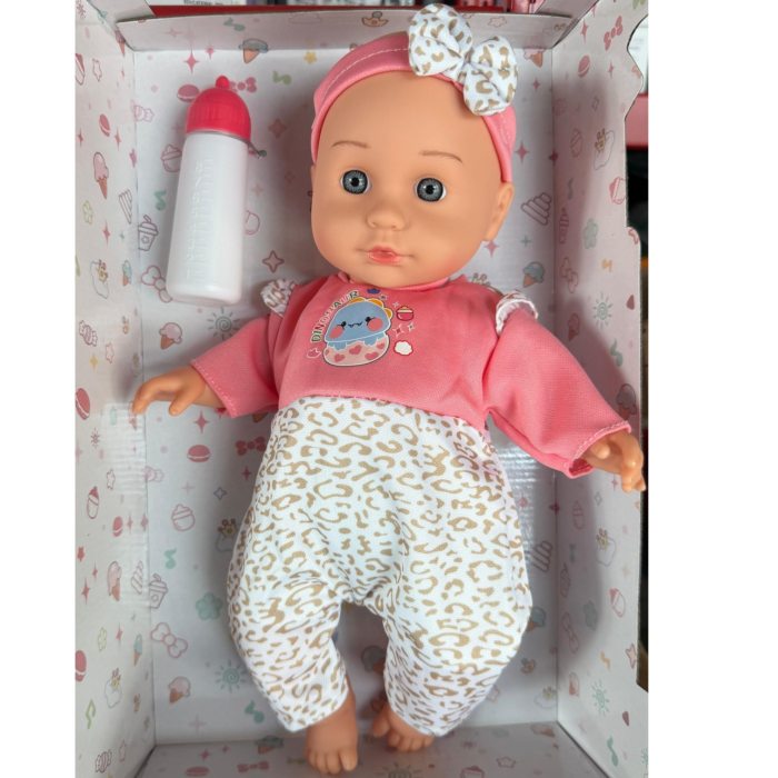 Papusa Bebe Soft 30 cm cu biberon, face pipi, 12 sunete, corp moale, 3+ [4]
